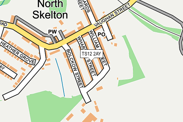 TS12 2AY map - OS OpenMap – Local (Ordnance Survey)