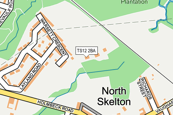 TS12 2BA map - OS OpenMap – Local (Ordnance Survey)