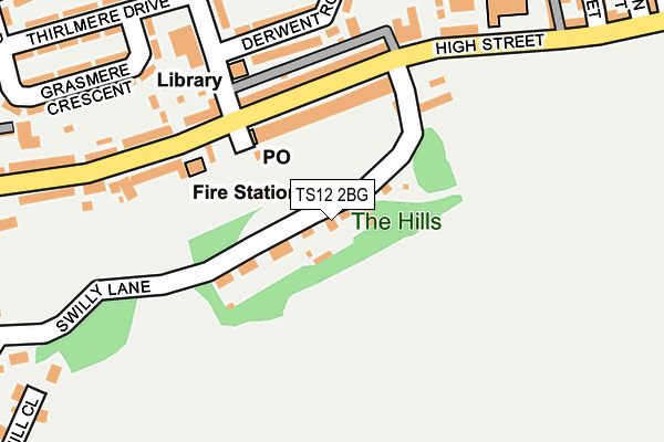 TS12 2BG map - OS OpenMap – Local (Ordnance Survey)