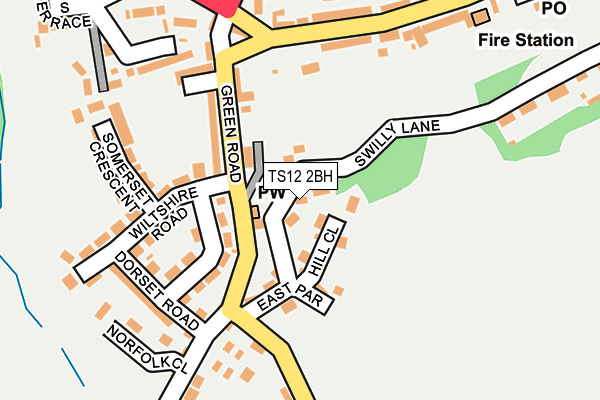 TS12 2BH map - OS OpenMap – Local (Ordnance Survey)