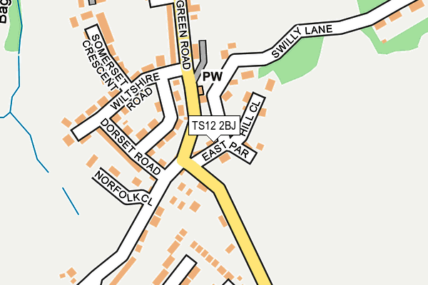 TS12 2BJ map - OS OpenMap – Local (Ordnance Survey)