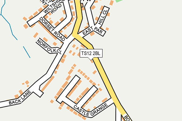 TS12 2BL map - OS OpenMap – Local (Ordnance Survey)