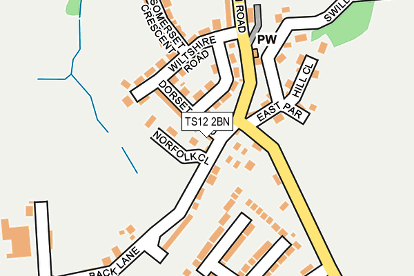 TS12 2BN map - OS OpenMap – Local (Ordnance Survey)