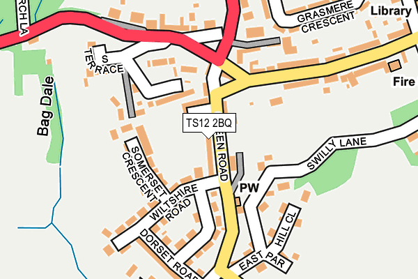 TS12 2BQ map - OS OpenMap – Local (Ordnance Survey)
