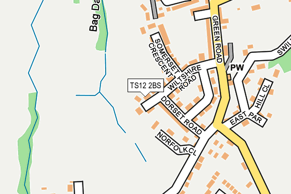 TS12 2BS map - OS OpenMap – Local (Ordnance Survey)
