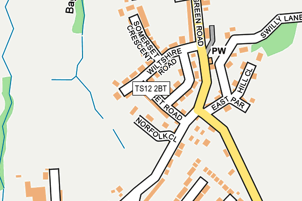 TS12 2BT map - OS OpenMap – Local (Ordnance Survey)