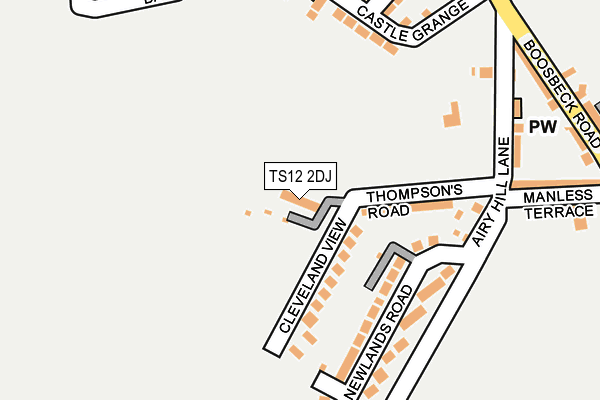 TS12 2DJ map - OS OpenMap – Local (Ordnance Survey)