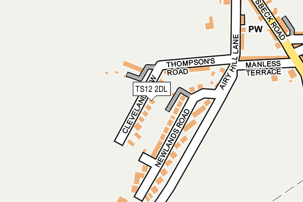 TS12 2DL map - OS OpenMap – Local (Ordnance Survey)