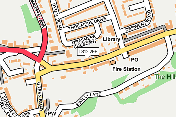TS12 2EF map - OS OpenMap – Local (Ordnance Survey)