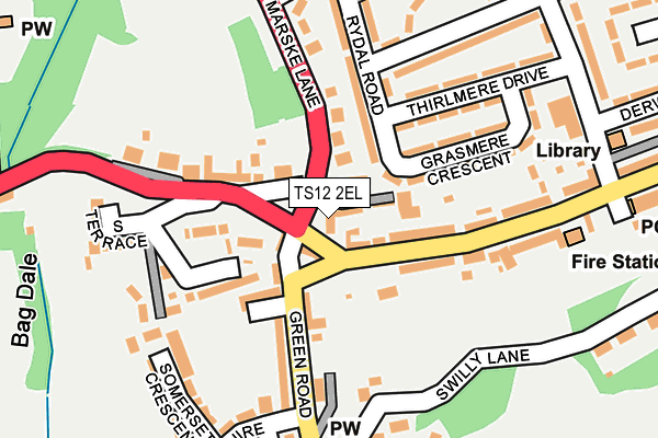 TS12 2EL map - OS OpenMap – Local (Ordnance Survey)