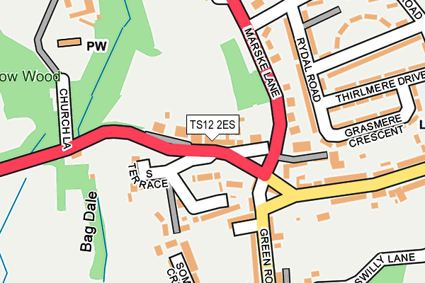 TS12 2ES map - OS OpenMap – Local (Ordnance Survey)