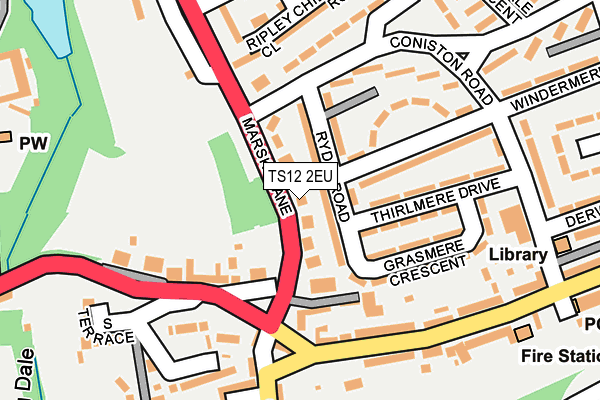 TS12 2EU map - OS OpenMap – Local (Ordnance Survey)