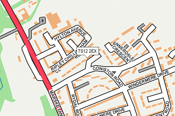 TS12 2EX map - OS OpenMap – Local (Ordnance Survey)