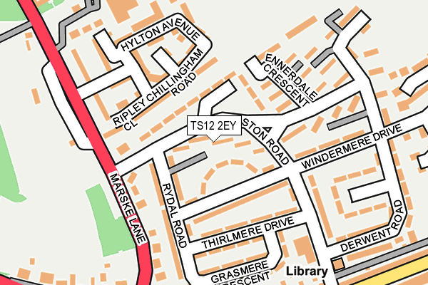 TS12 2EY map - OS OpenMap – Local (Ordnance Survey)