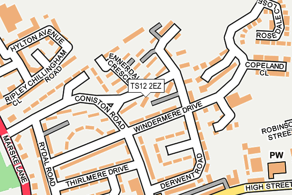 TS12 2EZ map - OS OpenMap – Local (Ordnance Survey)