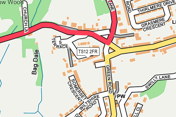 TS12 2FR map - OS OpenMap – Local (Ordnance Survey)