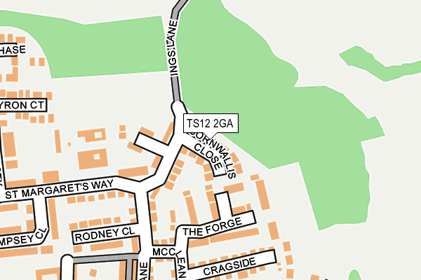 TS12 2GA map - OS OpenMap – Local (Ordnance Survey)