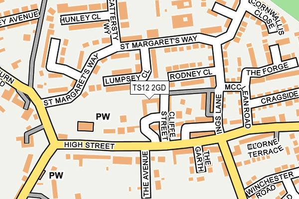 TS12 2GD map - OS OpenMap – Local (Ordnance Survey)