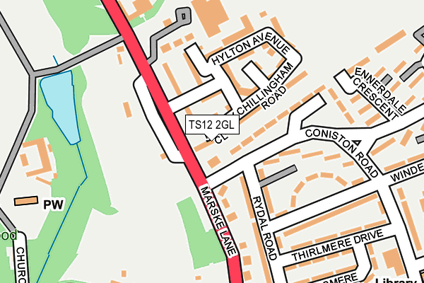 TS12 2GL map - OS OpenMap – Local (Ordnance Survey)