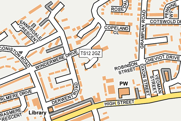 TS12 2GZ map - OS OpenMap – Local (Ordnance Survey)