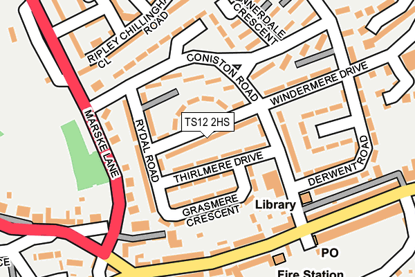 TS12 2HS map - OS OpenMap – Local (Ordnance Survey)