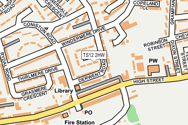 TS12 2HW map - OS OpenMap – Local (Ordnance Survey)