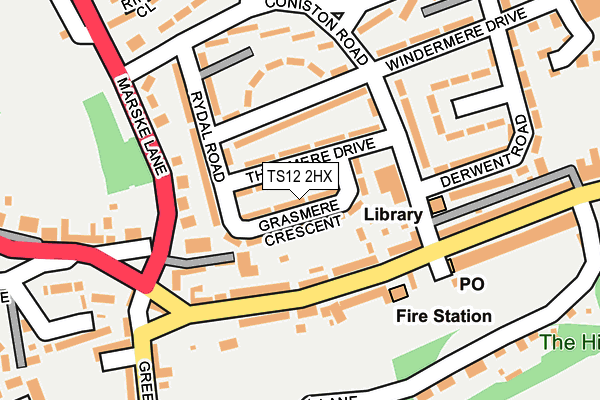 TS12 2HX map - OS OpenMap – Local (Ordnance Survey)
