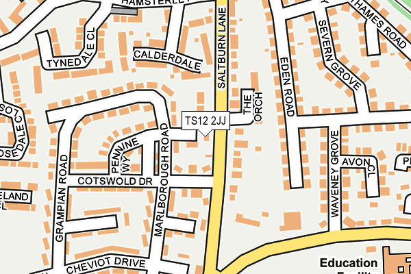 TS12 2JJ map - OS OpenMap – Local (Ordnance Survey)