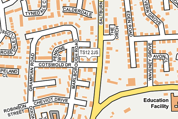 TS12 2JS map - OS OpenMap – Local (Ordnance Survey)