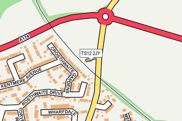 TS12 2JY map - OS OpenMap – Local (Ordnance Survey)