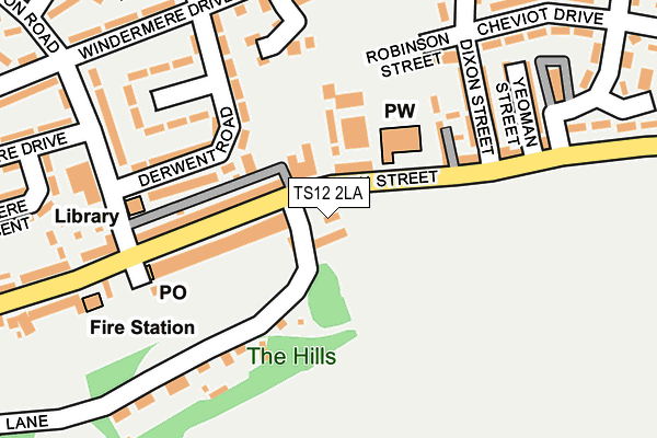 TS12 2LA map - OS OpenMap – Local (Ordnance Survey)