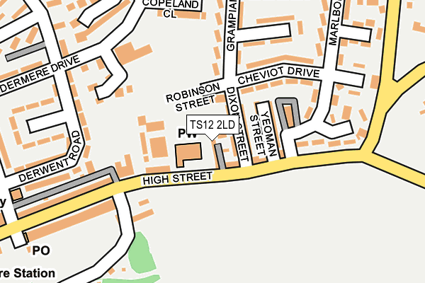 TS12 2LD map - OS OpenMap – Local (Ordnance Survey)