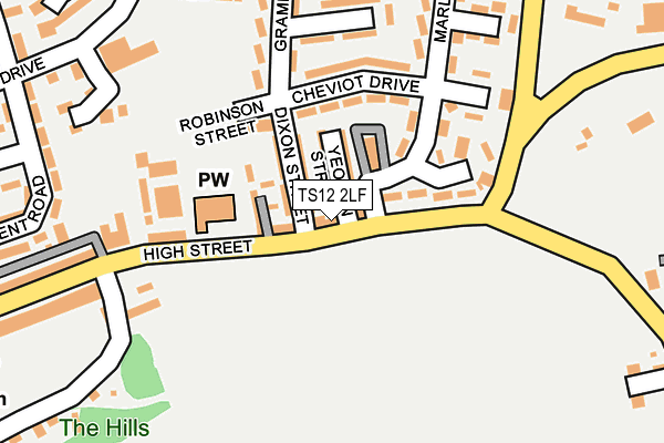 TS12 2LF map - OS OpenMap – Local (Ordnance Survey)