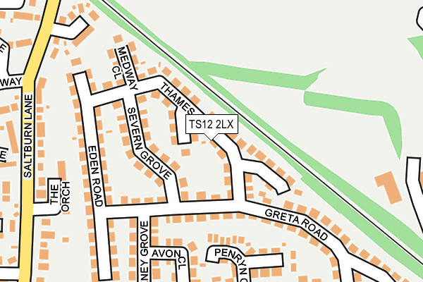 TS12 2LX map - OS OpenMap – Local (Ordnance Survey)