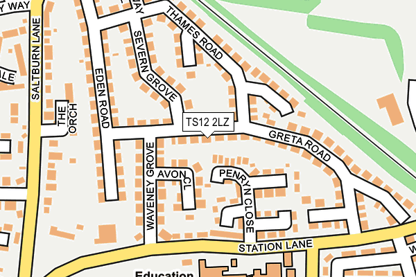 TS12 2LZ map - OS OpenMap – Local (Ordnance Survey)