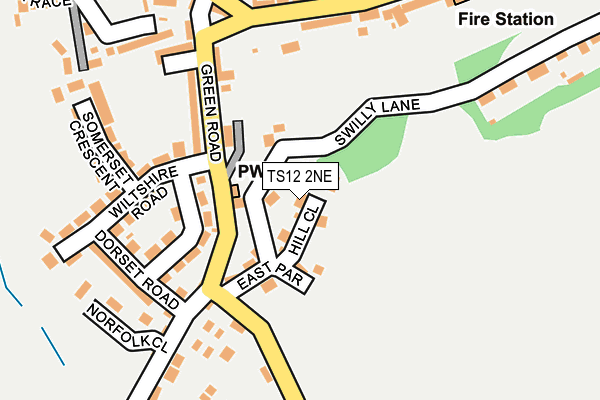 TS12 2NE map - OS OpenMap – Local (Ordnance Survey)