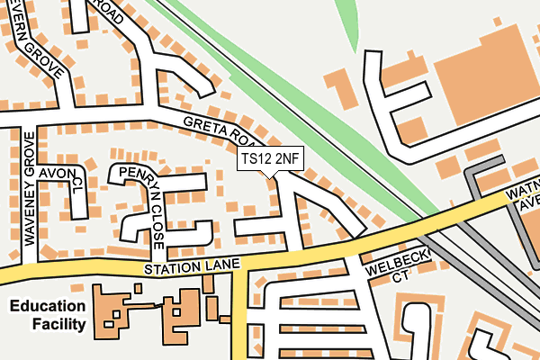 TS12 2NF map - OS OpenMap – Local (Ordnance Survey)