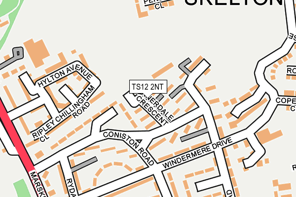 TS12 2NT map - OS OpenMap – Local (Ordnance Survey)