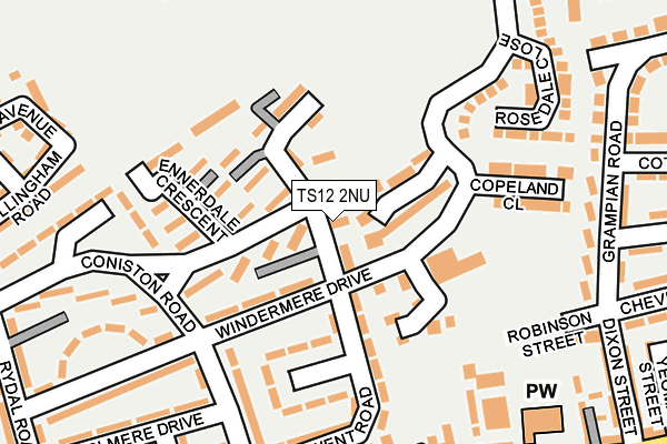 TS12 2NU map - OS OpenMap – Local (Ordnance Survey)