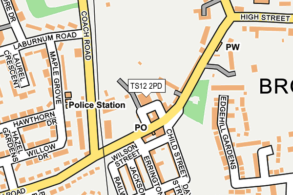 TS12 2PD map - OS OpenMap – Local (Ordnance Survey)