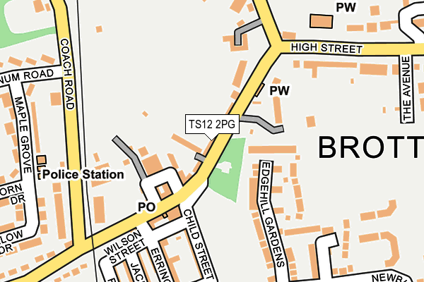 TS12 2PG map - OS OpenMap – Local (Ordnance Survey)