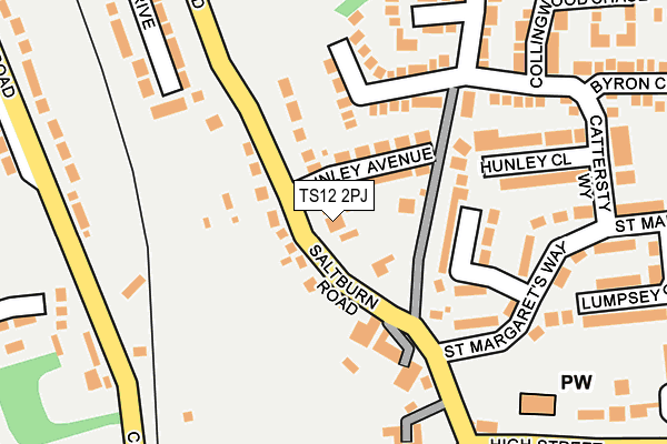 TS12 2PJ map - OS OpenMap – Local (Ordnance Survey)