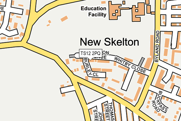 TS12 2PQ map - OS OpenMap – Local (Ordnance Survey)