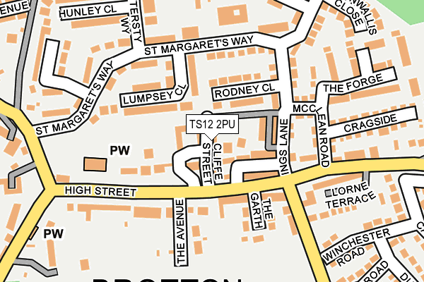 TS12 2PU map - OS OpenMap – Local (Ordnance Survey)