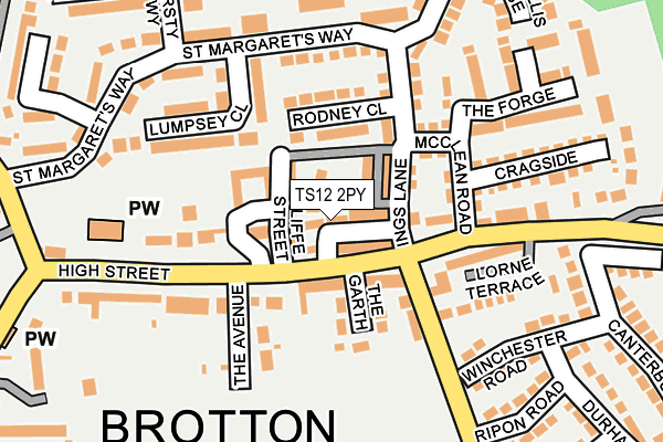 TS12 2PY map - OS OpenMap – Local (Ordnance Survey)