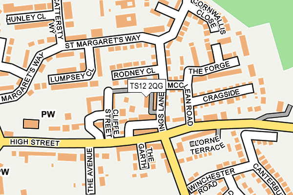 TS12 2QG map - OS OpenMap – Local (Ordnance Survey)