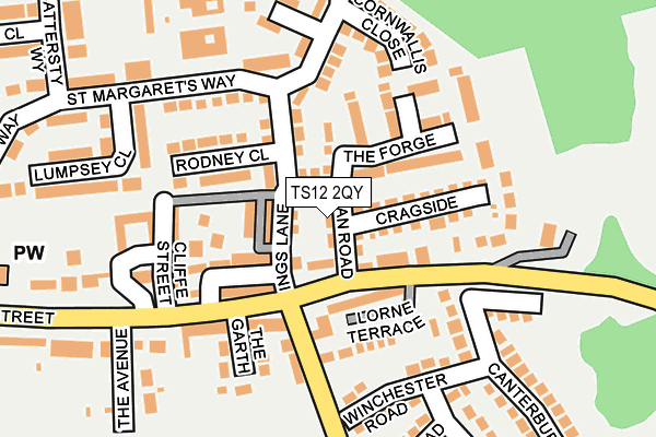TS12 2QY map - OS OpenMap – Local (Ordnance Survey)