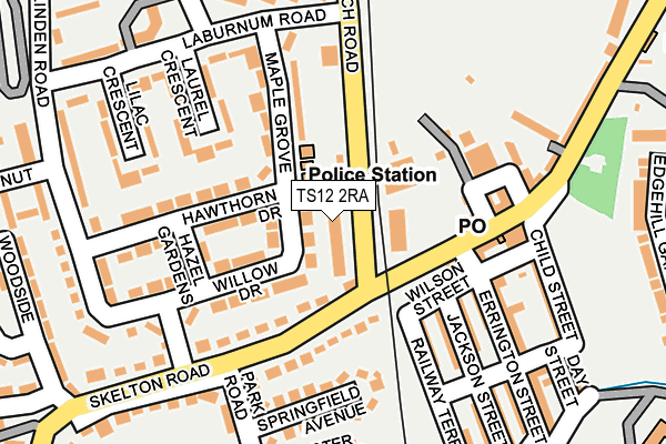 TS12 2RA map - OS OpenMap – Local (Ordnance Survey)