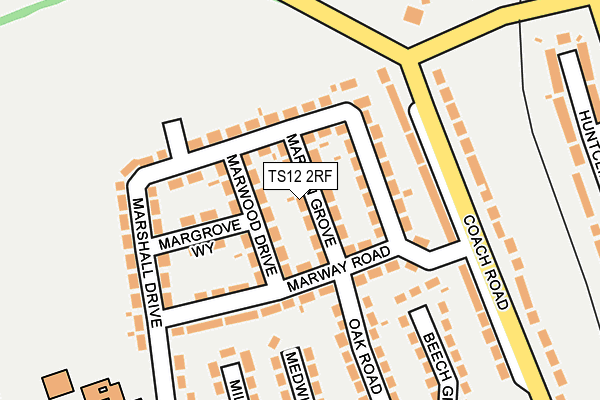 TS12 2RF map - OS OpenMap – Local (Ordnance Survey)