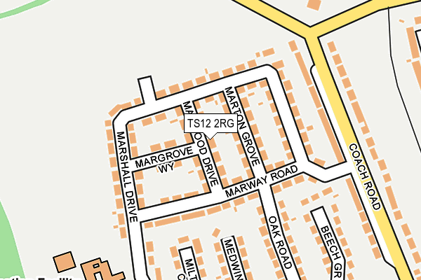 TS12 2RG map - OS OpenMap – Local (Ordnance Survey)